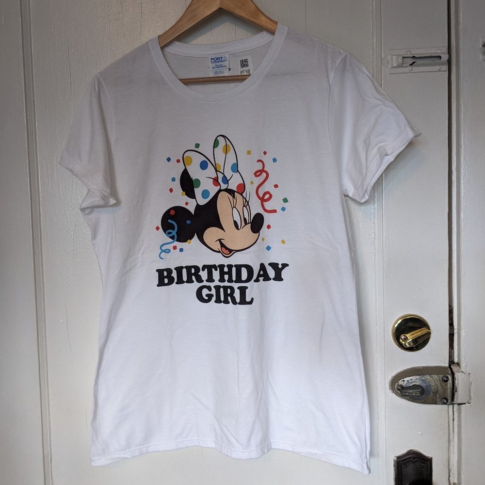 Disney Minnie Mouse Birthday Girl T Shirt, NWOT, Size L